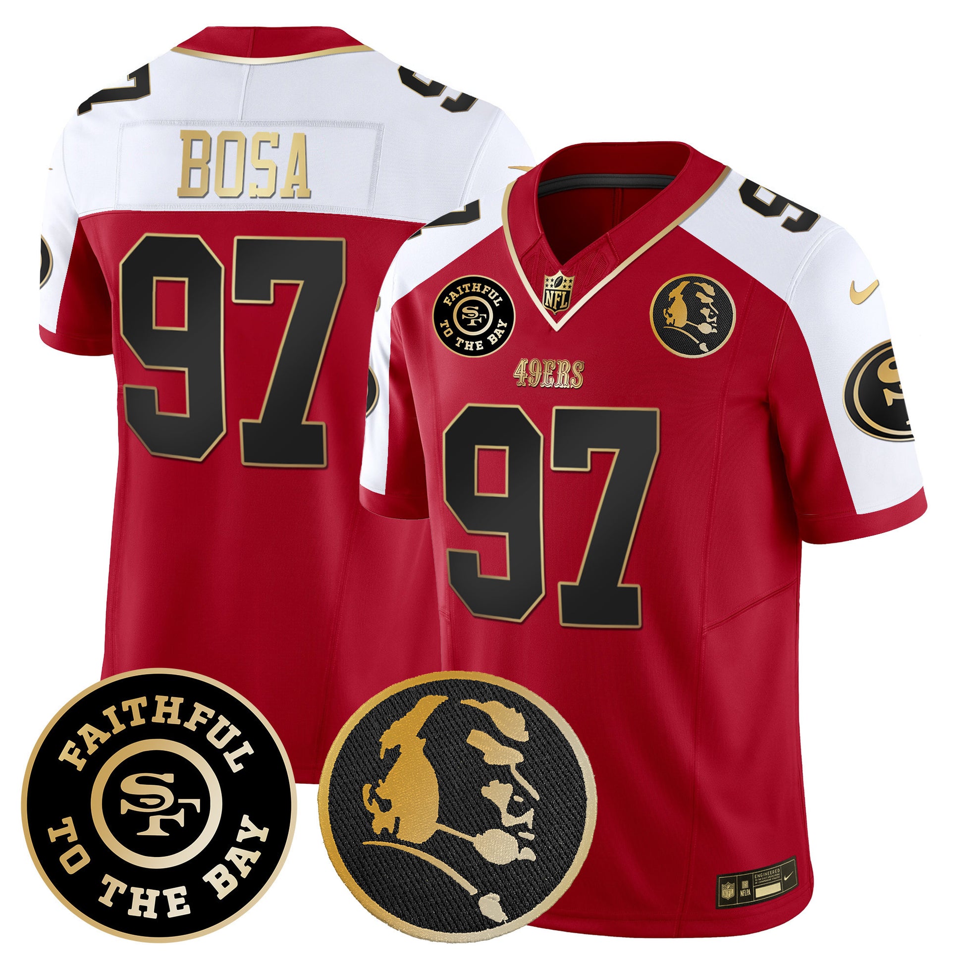 Men's 49ers Faithful & John Madden Patch Vapor Jersey - All Stitched