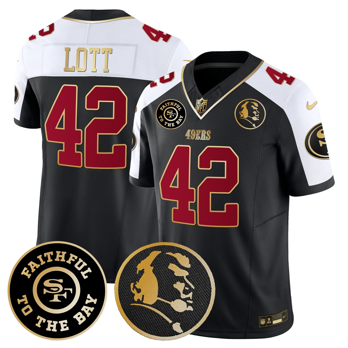 Men's 49ers Faithful & John Madden Patch Vapor Jersey - All Stitched