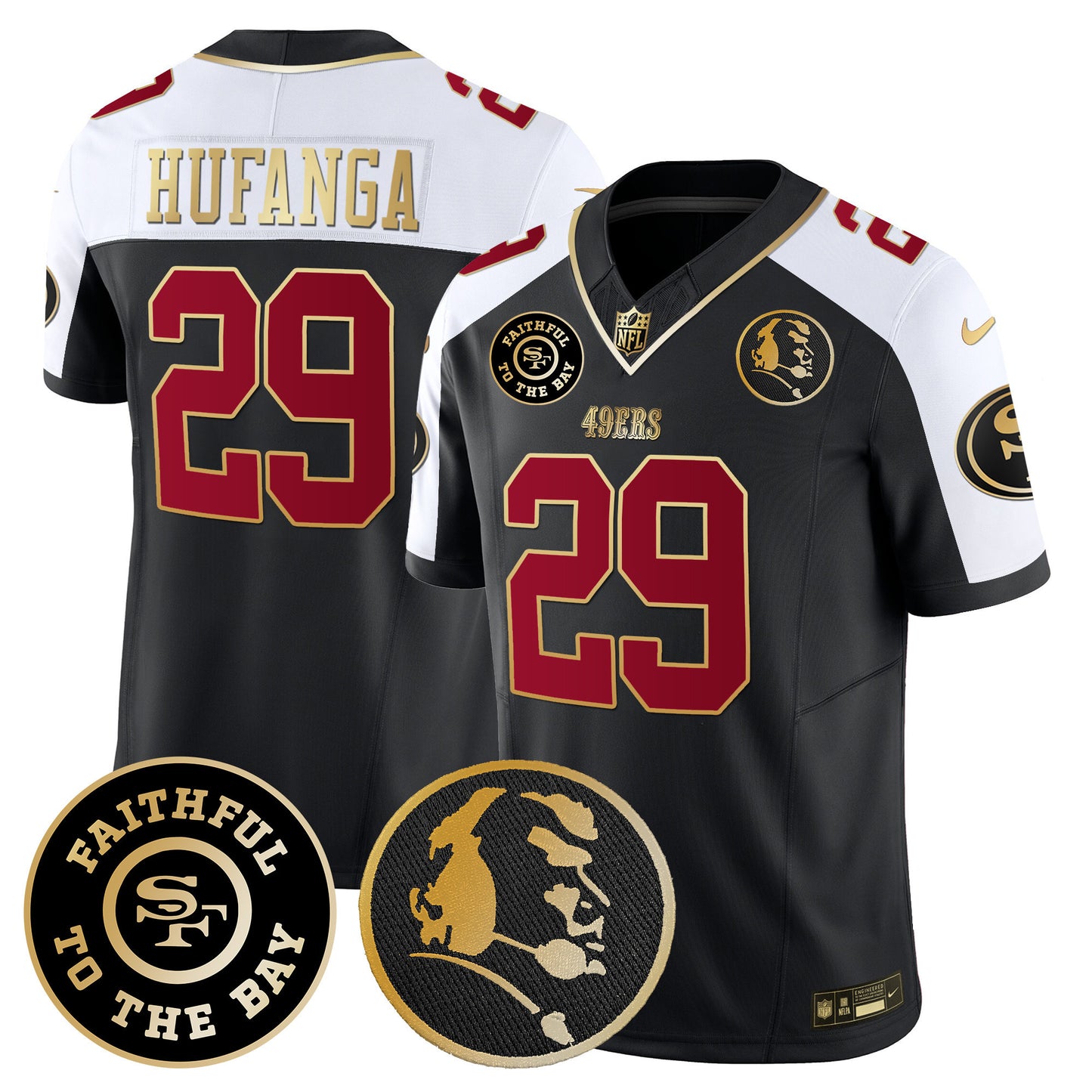 Men's 49ers Faithful & John Madden Patch Vapor Jersey - All Stitched