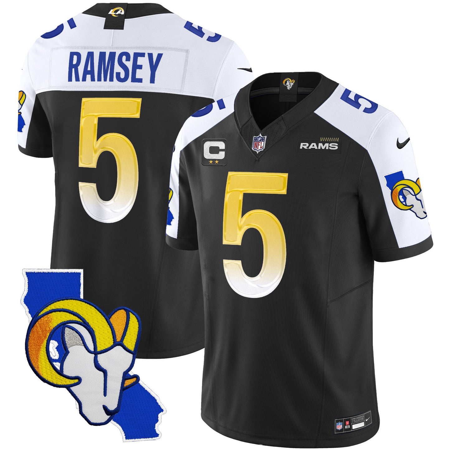 Men's Rams California Patch Vapor Limited Jersey - All Stitched