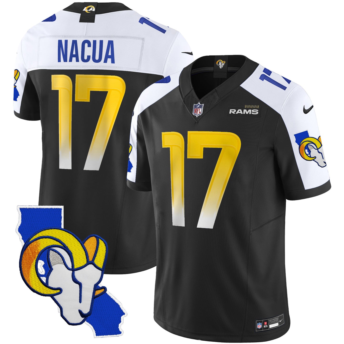 Men's Rams California Patch Vapor Limited Jersey - All Stitched