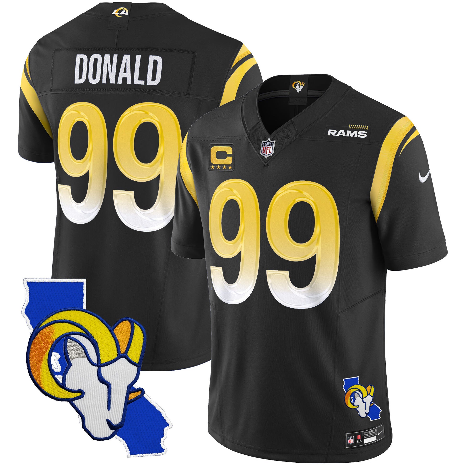 Men's Rams California Patch Vapor Limited Jersey - All Stitched