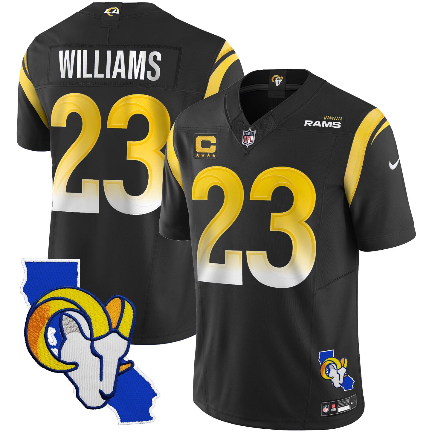 Men's Rams California Patch Vapor Limited Jersey - All Stitched