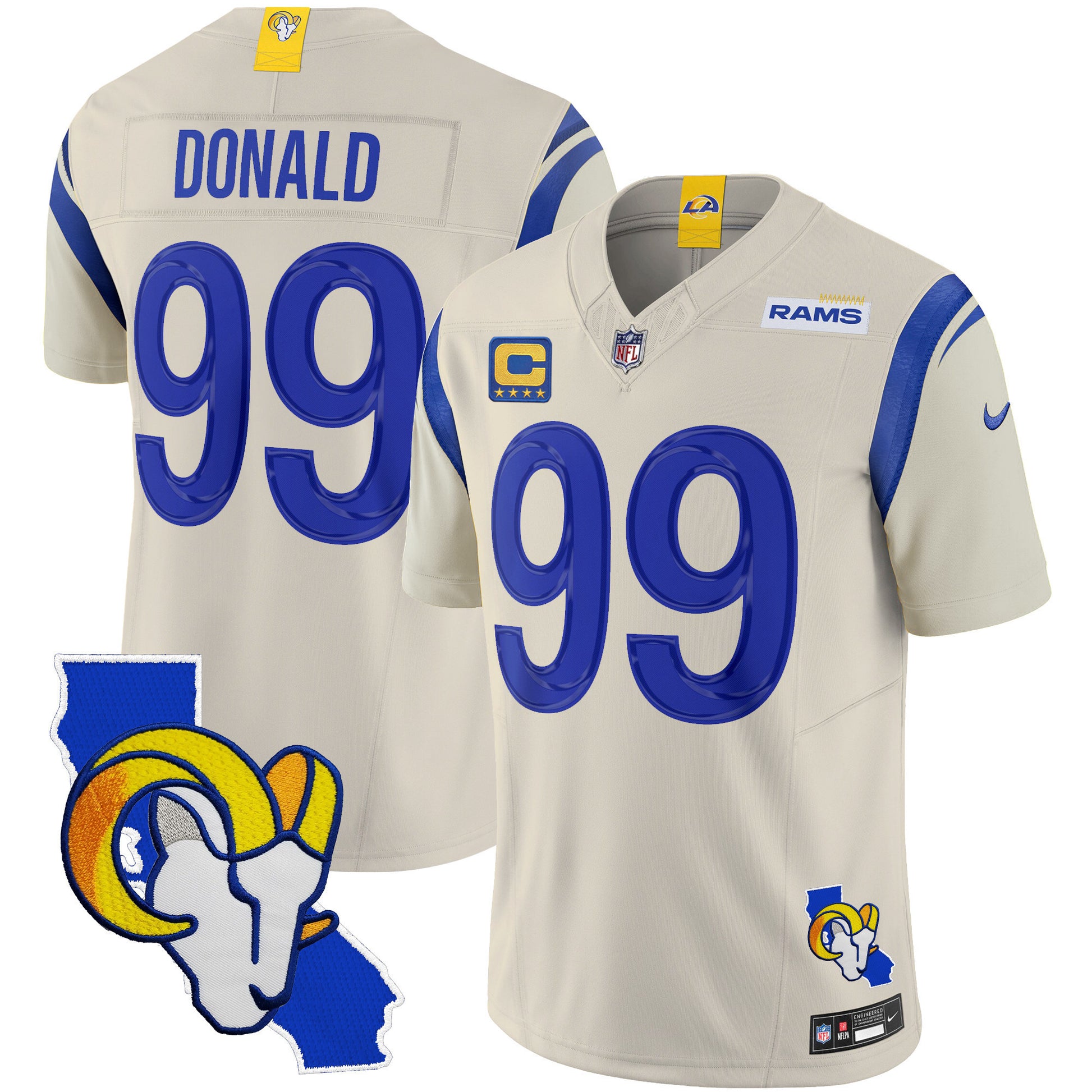 Men's Rams California Patch Vapor Limited Jersey - All Stitched