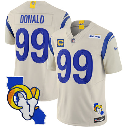 Men's Rams California Patch Vapor Limited Jersey - All Stitched