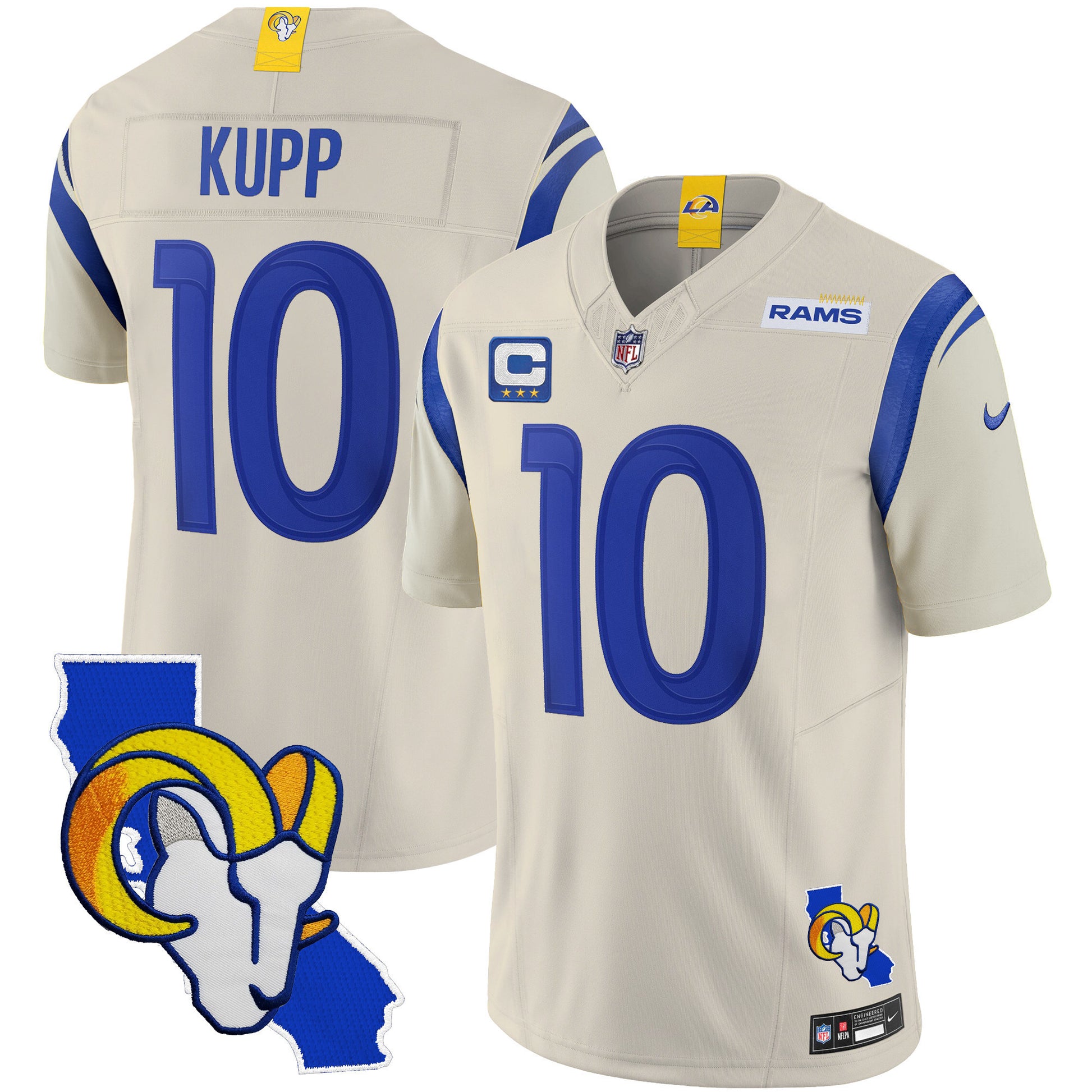 Men's Rams California Patch Vapor Limited Jersey - All Stitched