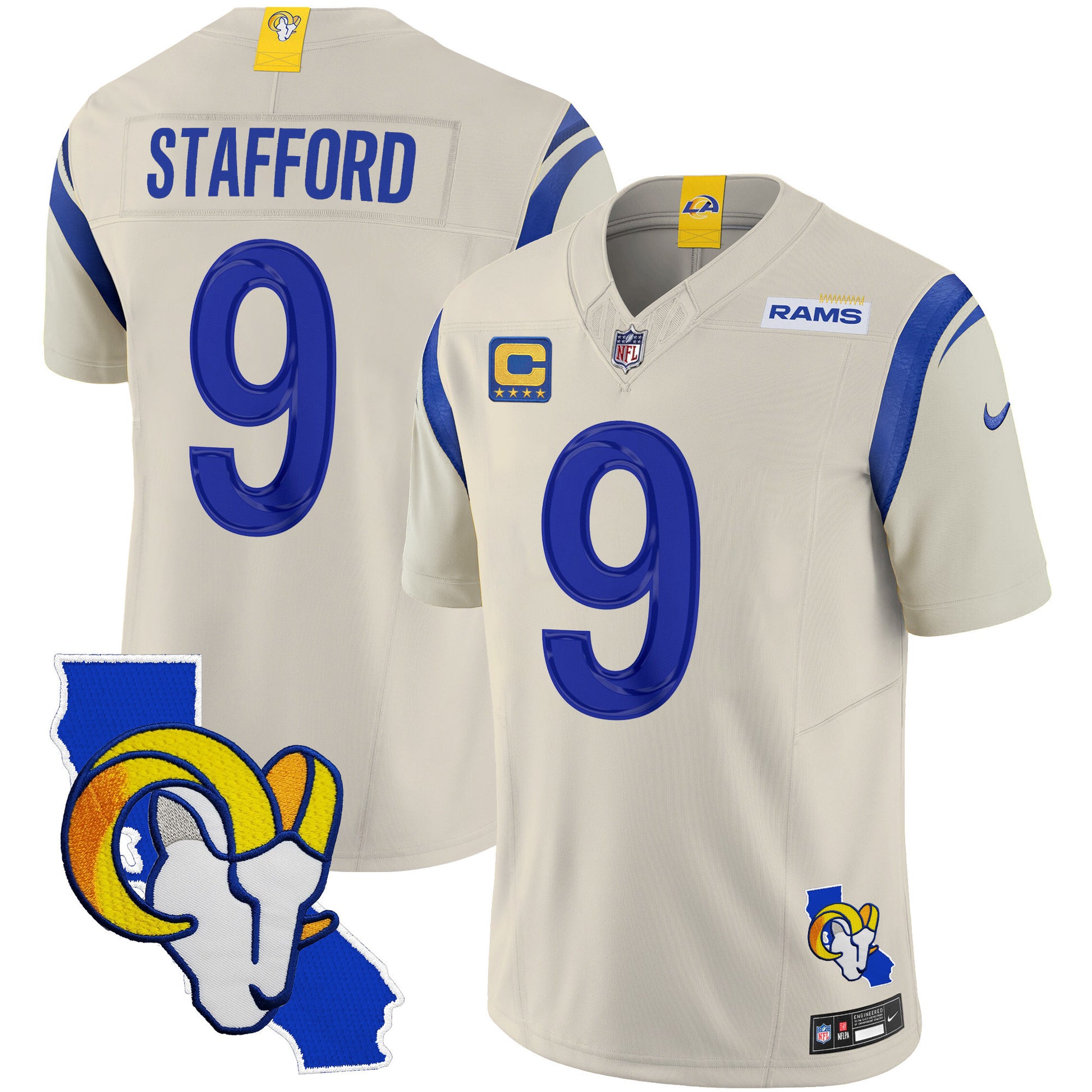 Men's Rams California Patch Vapor Limited Jersey - All Stitched