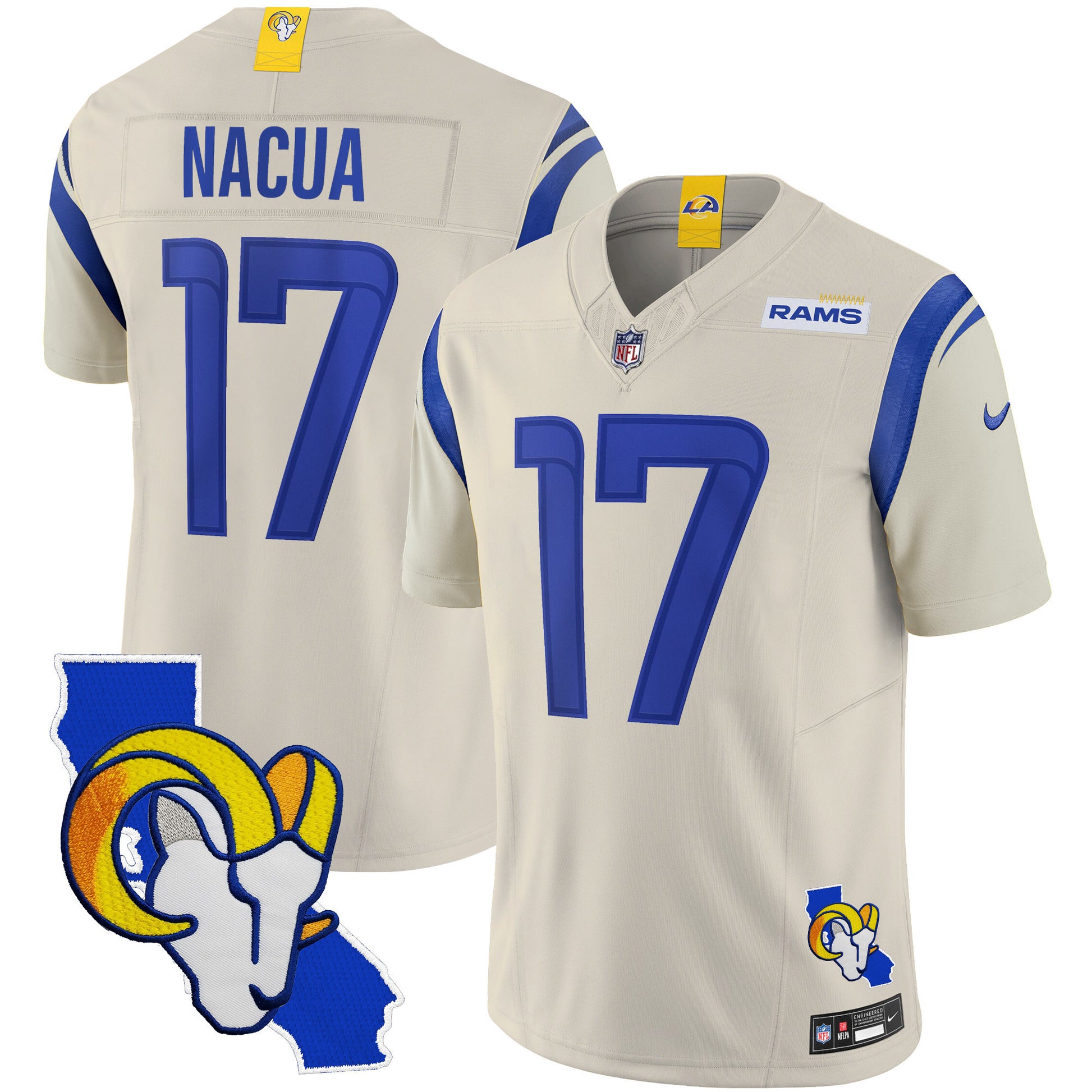 Men's Rams California Patch Vapor Limited Jersey - All Stitched
