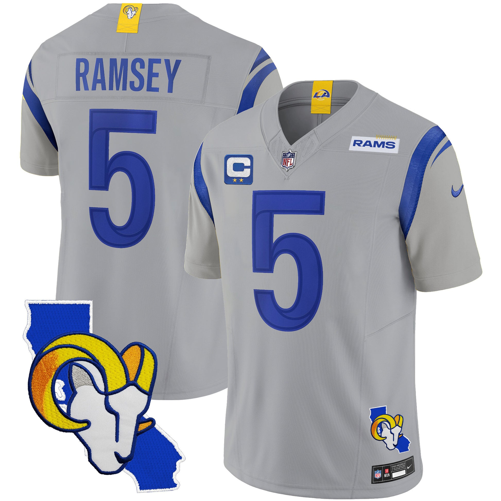 Men's Rams California Patch Vapor Limited Jersey - All Stitched