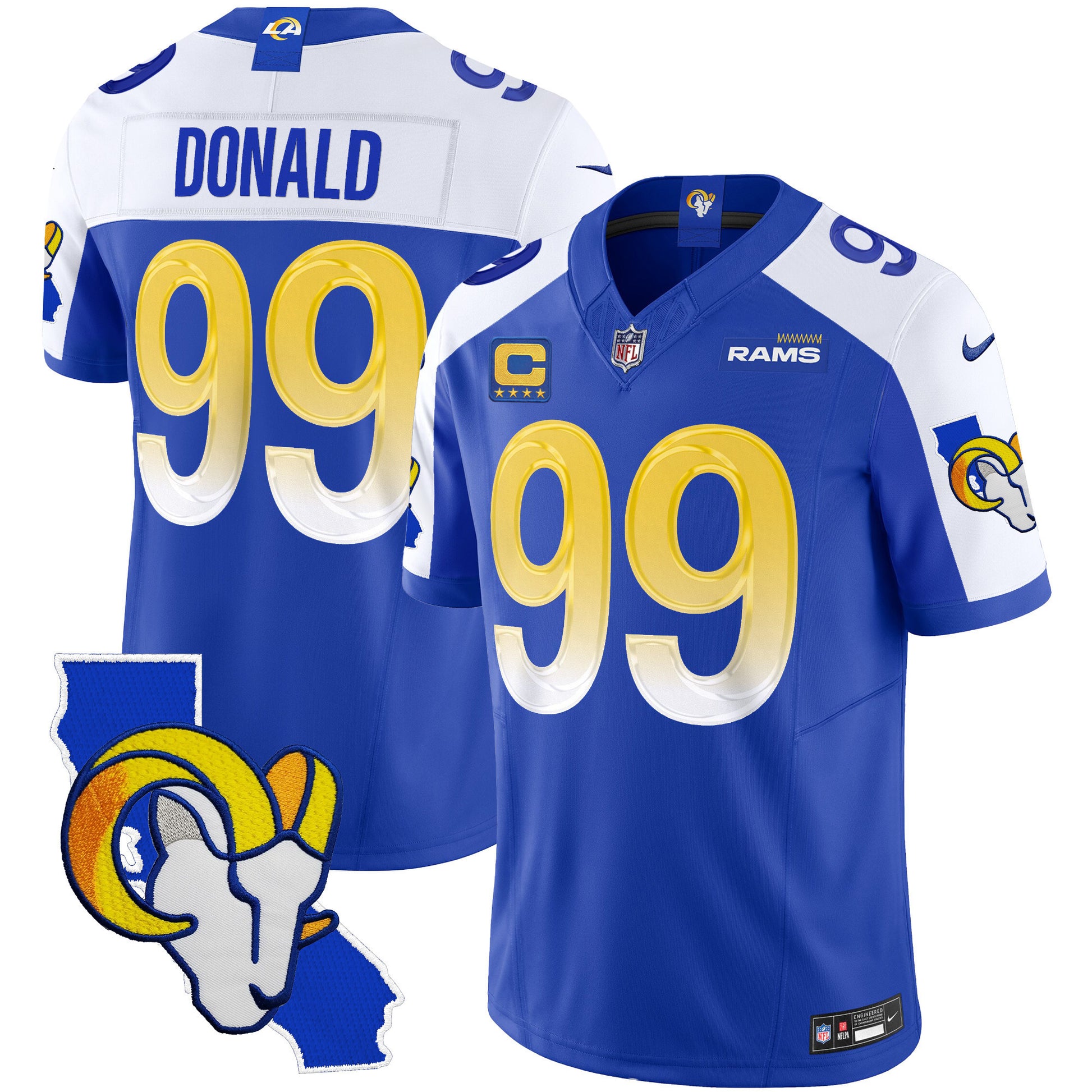 Men's Rams California Patch Vapor Limited Jersey - All Stitched