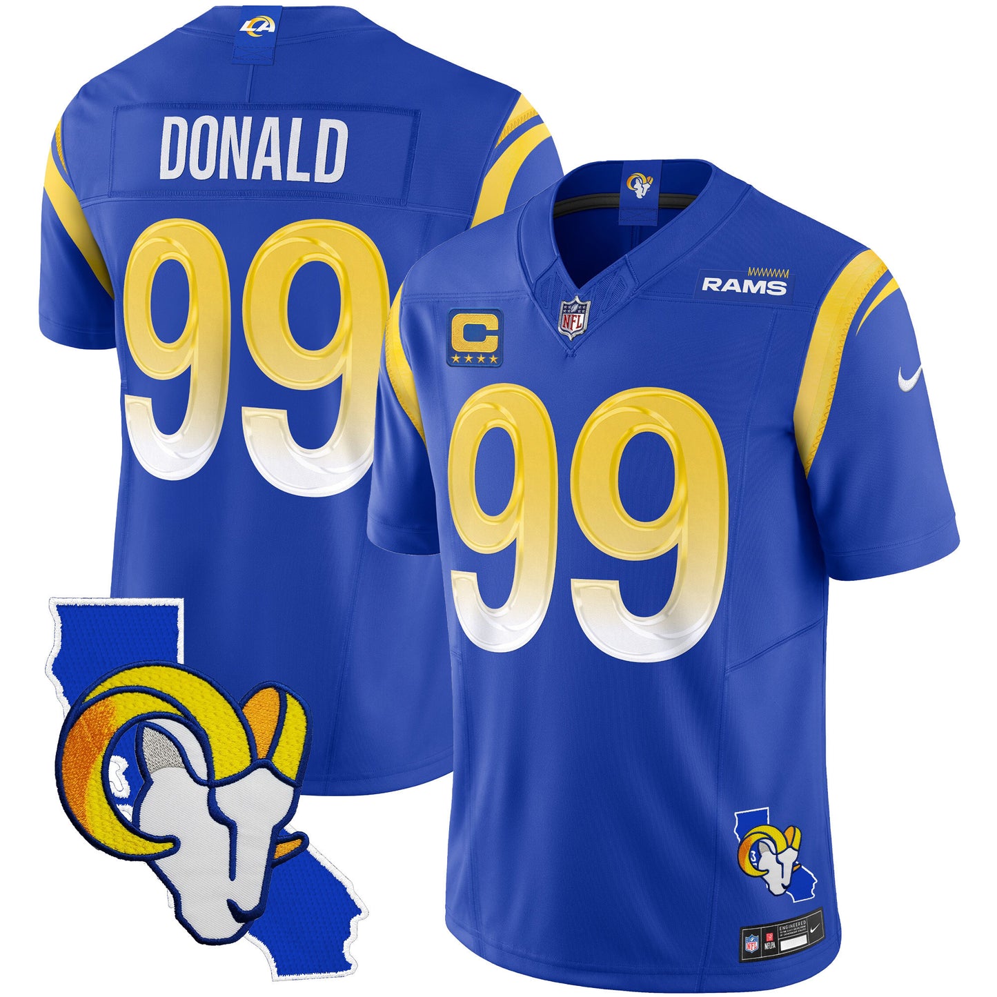 Men's Rams California Patch Vapor Limited Jersey - All Stitched