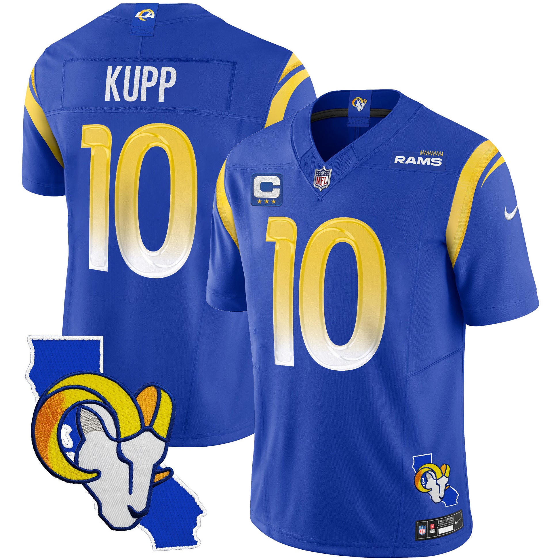 Men's Rams California Patch Vapor Limited Jersey - All Stitched