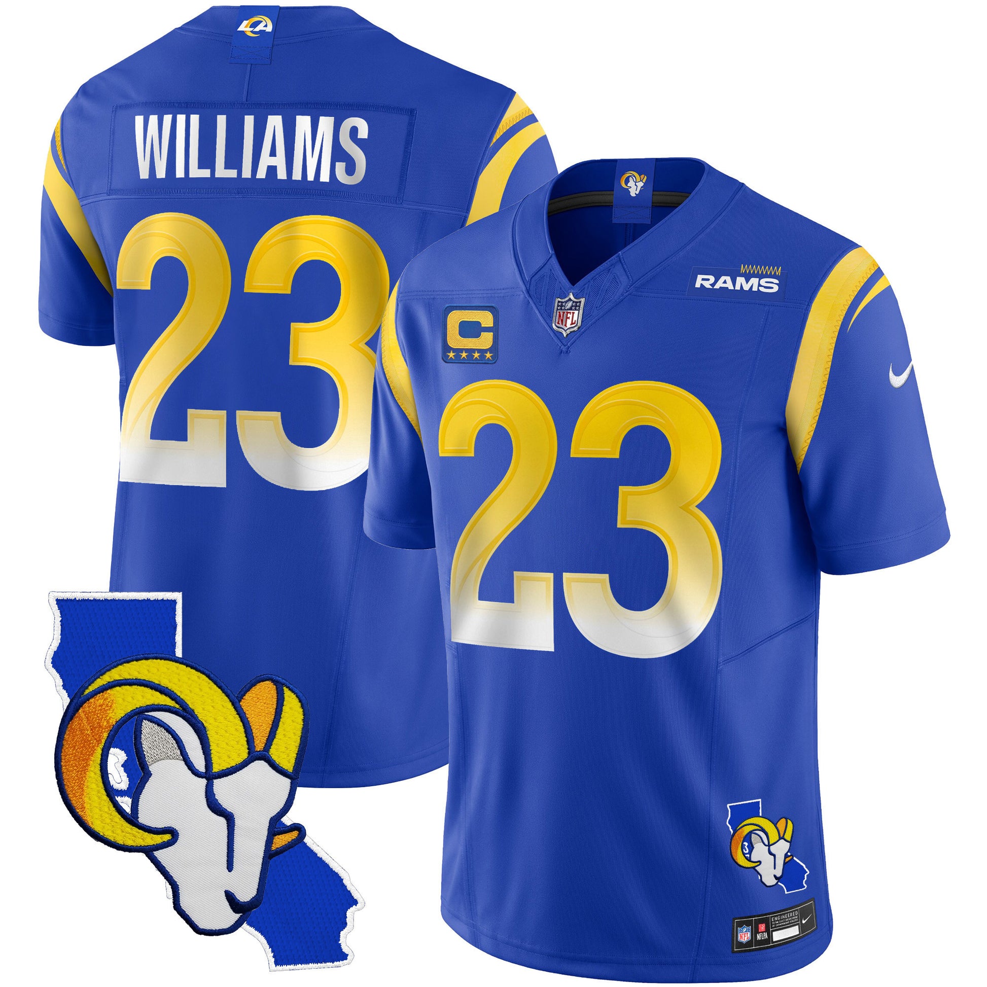 Men's Rams California Patch Vapor Limited Jersey - All Stitched