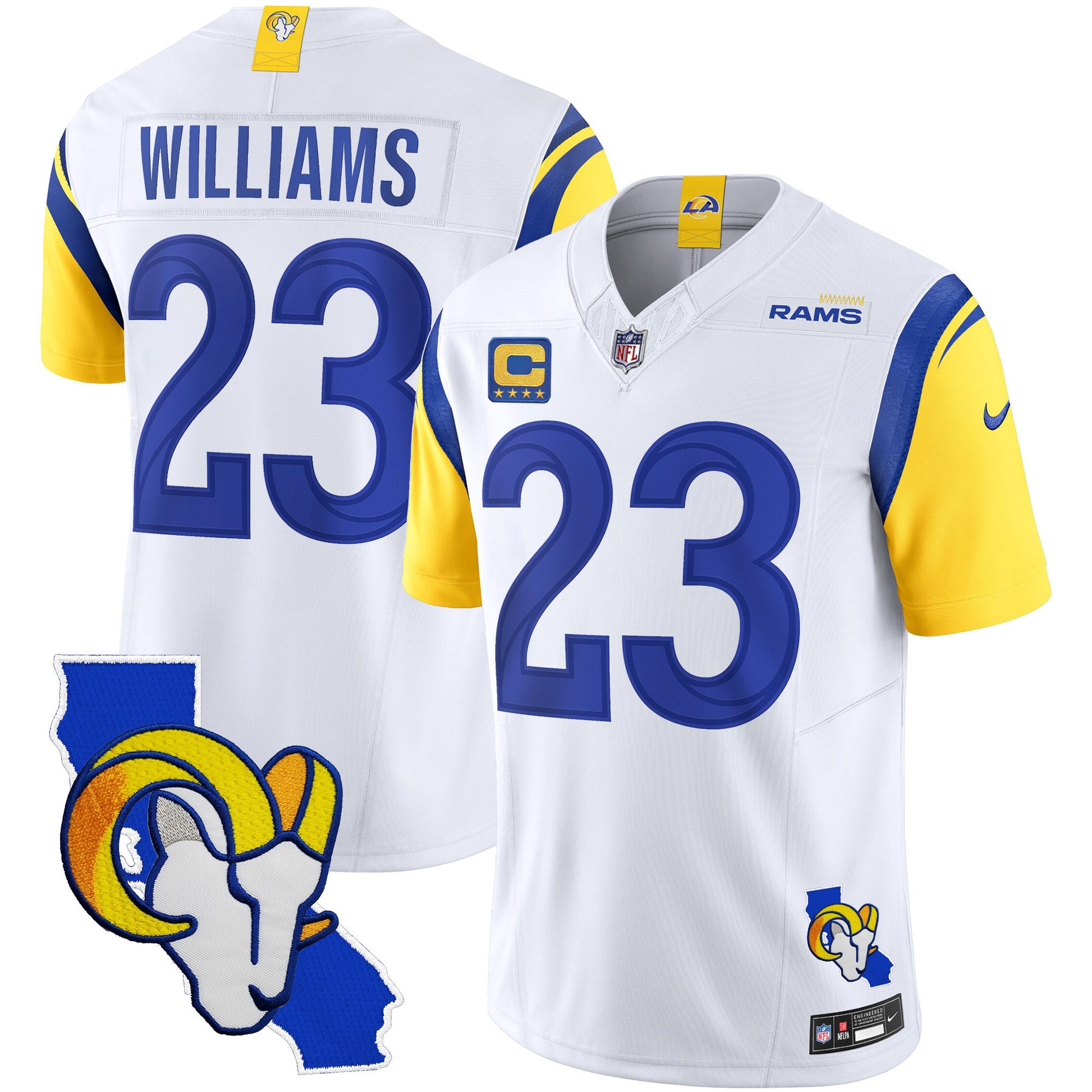 Men's Rams California Patch Vapor Limited Jersey - All Stitched