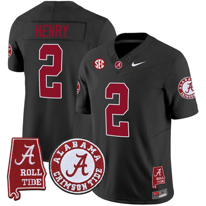 Men's Alabama Crimson Tide Vapor Limited Jersey V4 - Alabama Map - All Stitched