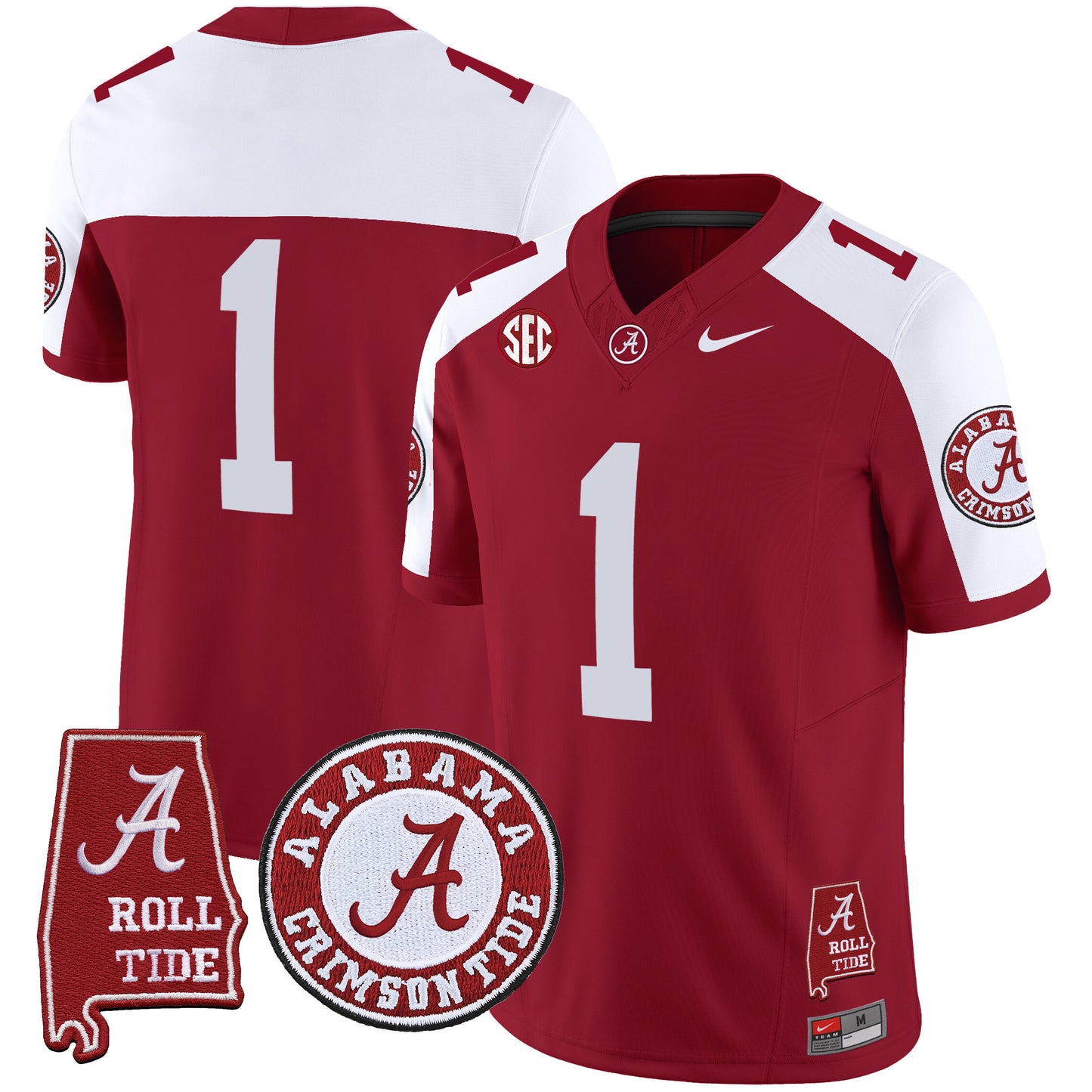 Men's Alabama Crimson Tide Vapor Limited Jersey V4 - Alabama Map - All Stitched