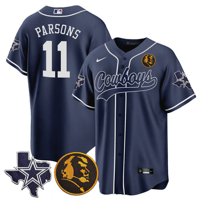 Men's Cowboys Texas & John Madden Patch Baseball Jersey - All Stitched