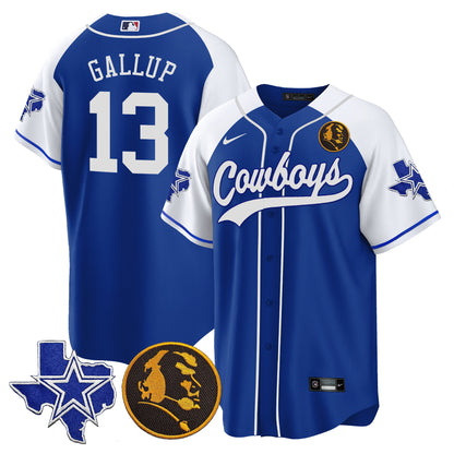 Men's Cowboys Texas & John Madden Patch Baseball Jersey - All Stitched
