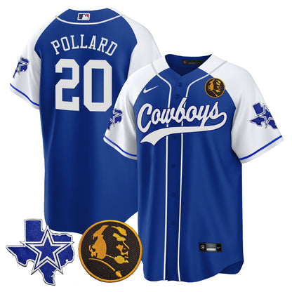 Men's Cowboys Texas & John Madden Patch Baseball Jersey - All Stitched