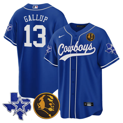 Men's Cowboys Texas & John Madden Patch Baseball Jersey - All Stitched