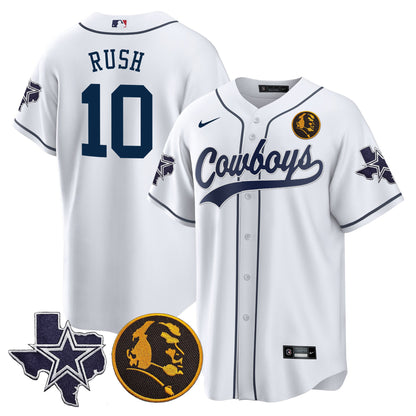 Men's Cowboys Texas & John Madden Patch Baseball Jersey - All Stitched