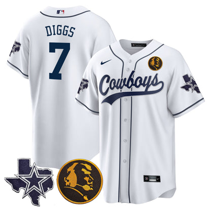 Men's Cowboys Texas & John Madden Patch Baseball Jersey - All Stitched