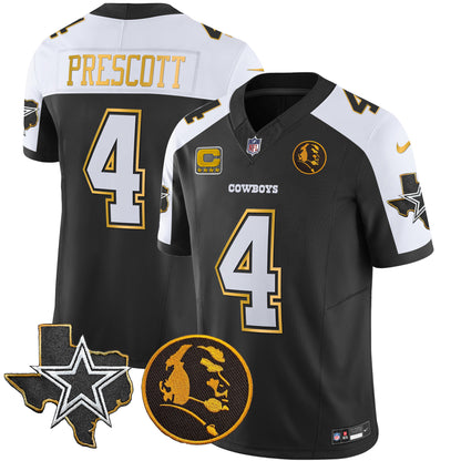 Men's Cowboys Texas & John Madden Patch Gold Trim Vapor Jersey - All Stitched