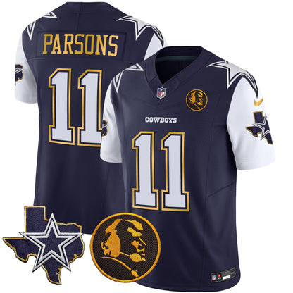 Men's Cowboys Texas & John Madden Patch Gold Trim Vapor Jersey - All Stitched