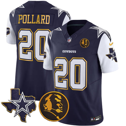 Men's Cowboys Texas & John Madden Patch Gold Trim Vapor Jersey - All Stitched