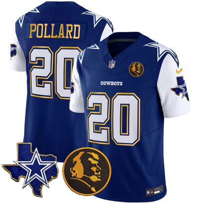 Men's Cowboys Texas & John Madden Patch Gold Trim Vapor Jersey - All Stitched