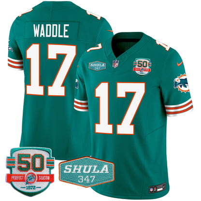 Men's Dolphins Throwback Shula 347 Patch Vapor Jersey - All Stitched