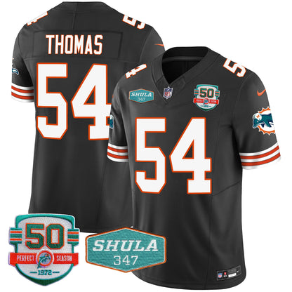 Men's Dolphins Throwback Shula 347 Patch Vapor Jersey - All Stitched