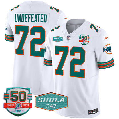 Men's Dolphins Throwback Shula 347 Patch Vapor Jersey - All Stitched