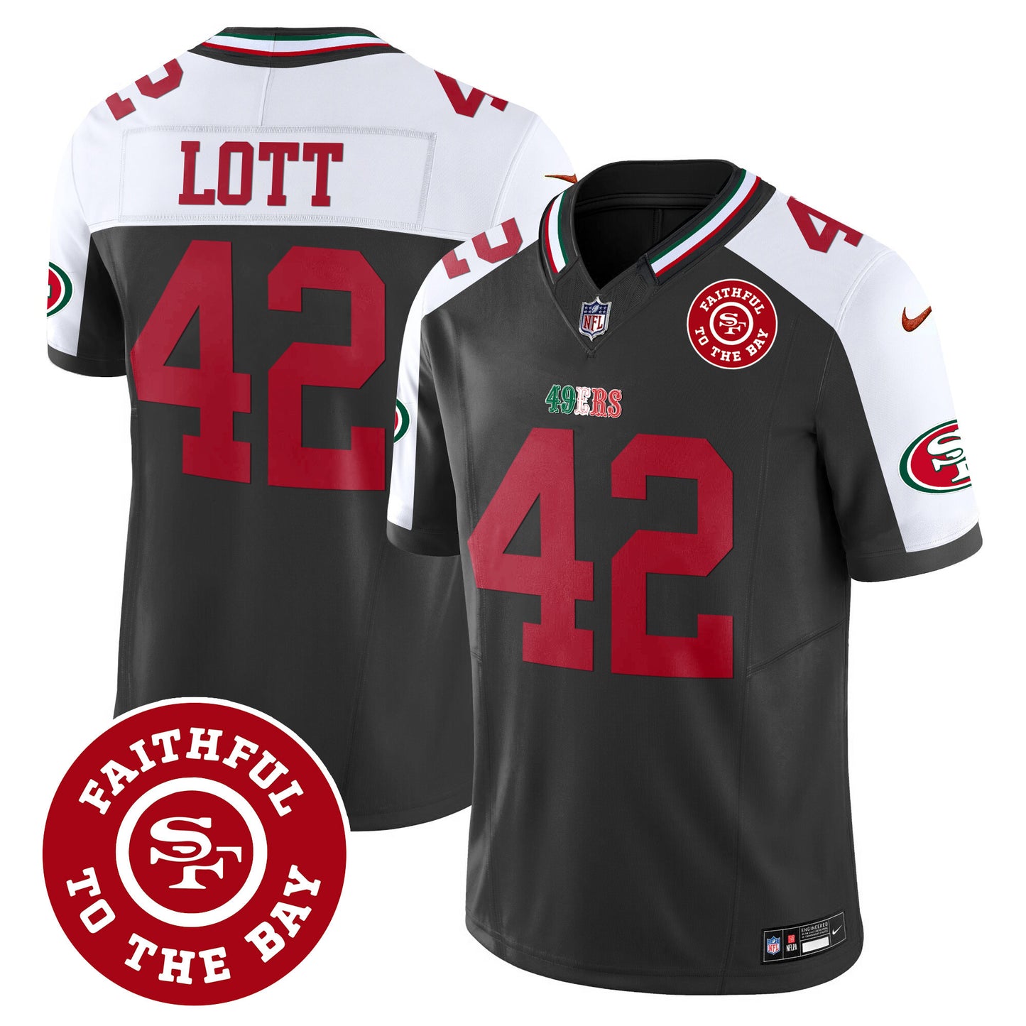 Men's 49ers Mexico Faithful To The Bay Patch Vapor Jersey - All Stitched