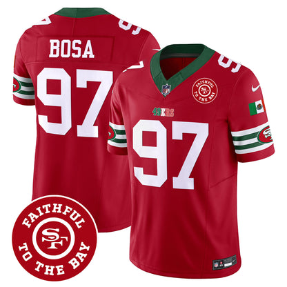 Men's 49ers Mexico Faithful To The Bay Patch Vapor Jersey - All Stitched