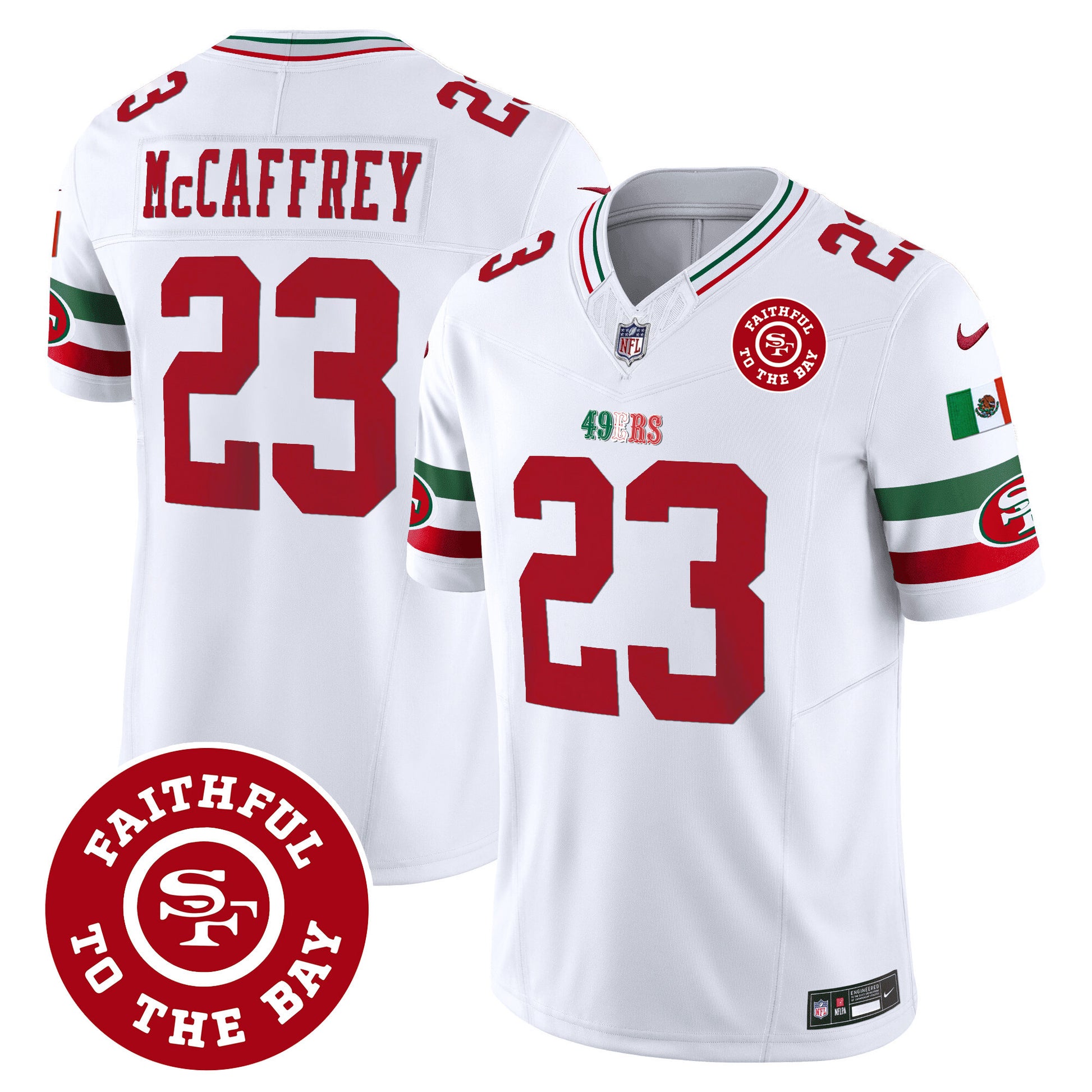Men's 49ers Mexico Faithful To The Bay Patch Vapor Jersey - All Stitched