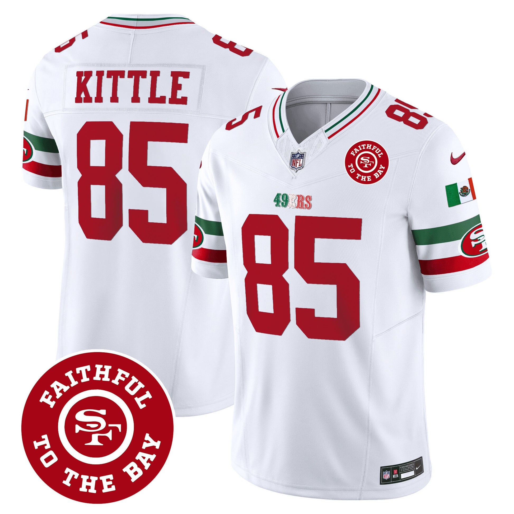 Men's 49ers Mexico Faithful To The Bay Patch Vapor Jersey - All Stitched