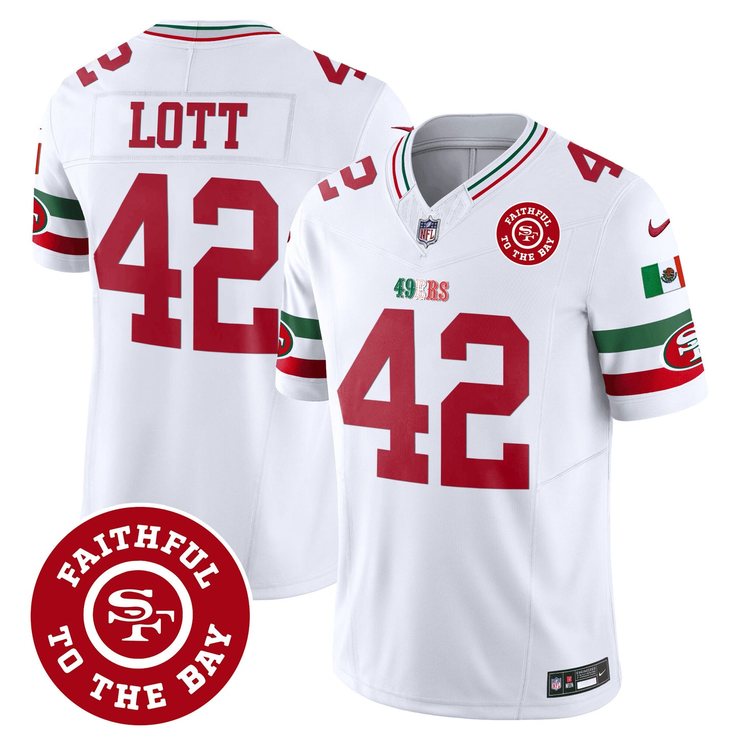 Men's 49ers Mexico Faithful To The Bay Patch Vapor Jersey - All Stitched