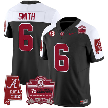 Men's Alabama Crimson Tide Nick Saban 7x Champions Patch Vapor Jersey - All Stitched