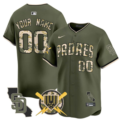 San Diego Padres Armed Forces Day Vapor Premier Limited Custom Jersey - All Stitched V2