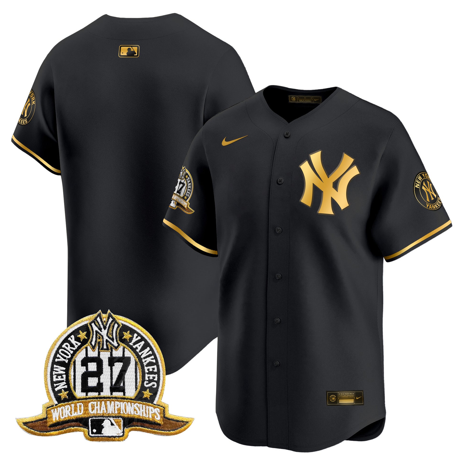 Men's New York Yankees 27 Time Champions Patch Vapor Premier Limited Jersey - All Stitched