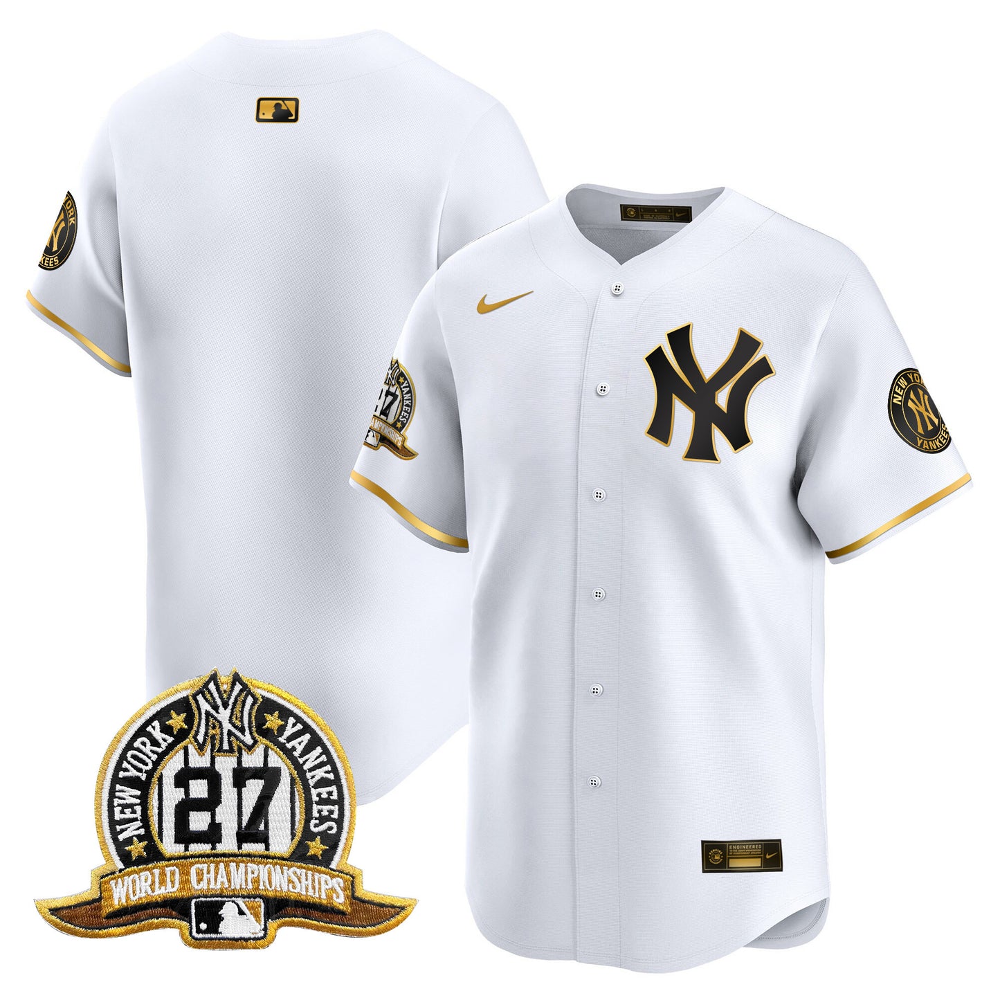 Men's New York Yankees 27 Time Champions Patch Vapor Premier Limited Jersey - All Stitched