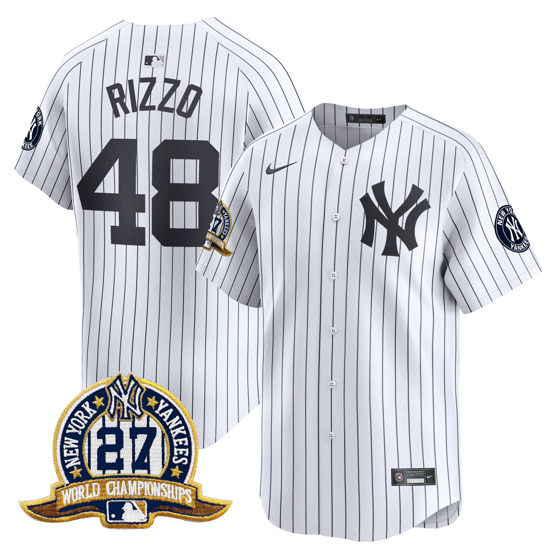 Men's New York Yankees 27 Time Champions Patch Vapor Premier Limited Jersey - All Stitched
