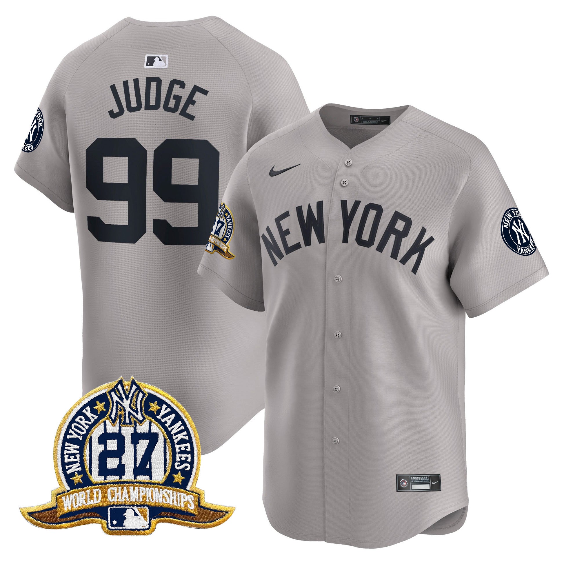Men's New York Yankees 27 Time Champions Patch Vapor Premier Limited Jersey - All Stitched