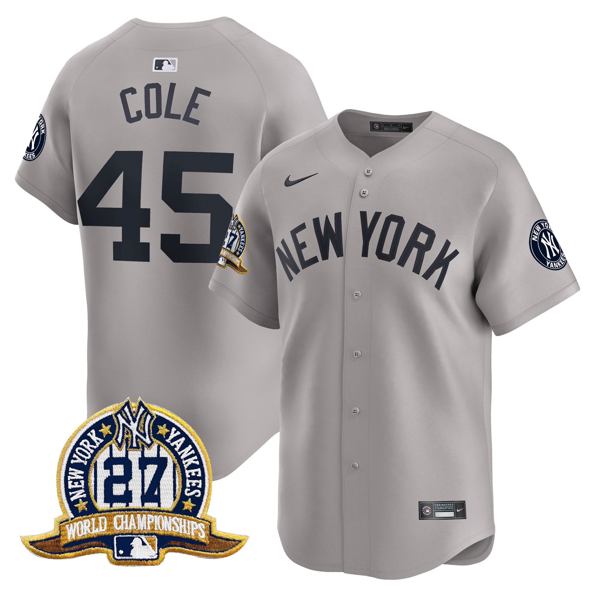 Men's New York Yankees 27 Time Champions Patch Vapor Premier Limited Jersey - All Stitched