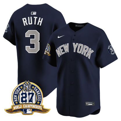 Men's New York Yankees 27 Time Champions Patch Vapor Premier Limited Jersey - All Stitched
