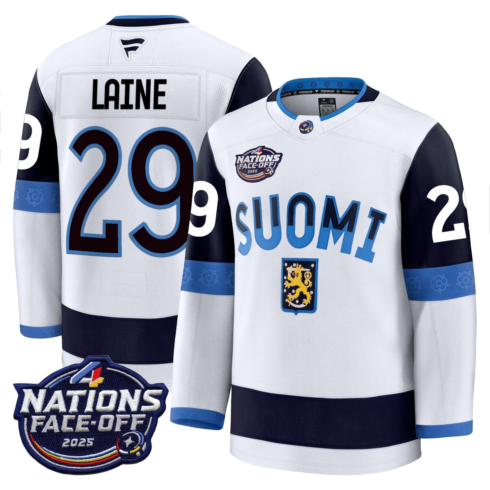 Finland 4 Nations Face-Off 2025 Premium Jersey - All Stitched