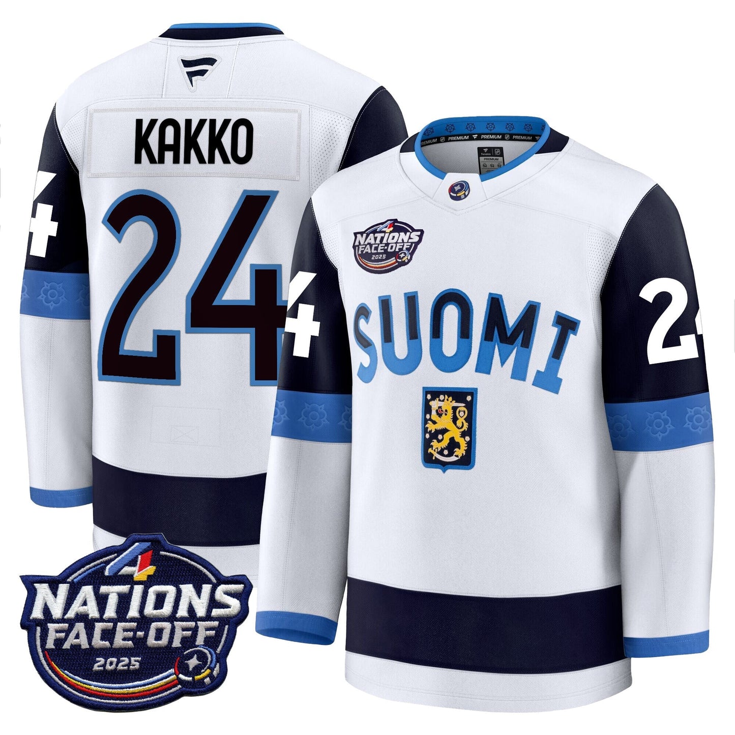 Finland 4 Nations Face-Off 2025 Premium Jersey - All Stitched