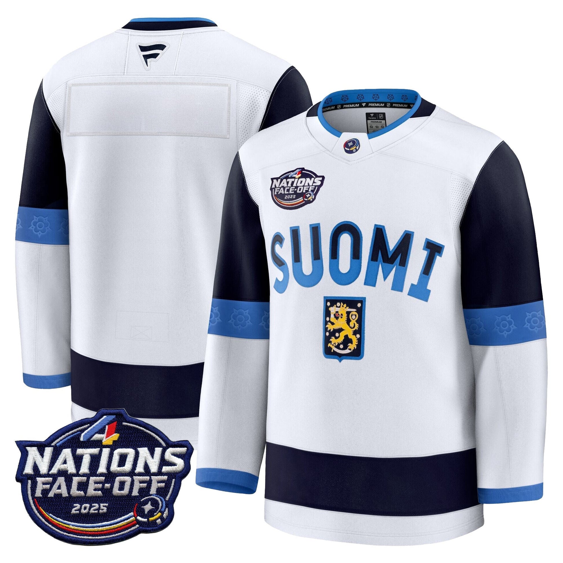 Finland 4 Nations Face-Off 2025 Premium Jersey - All Stitched