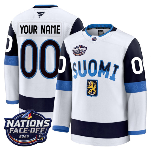 Finland 4 Nations Face-Off 2025 Premium Custom Jersey - All Stitched